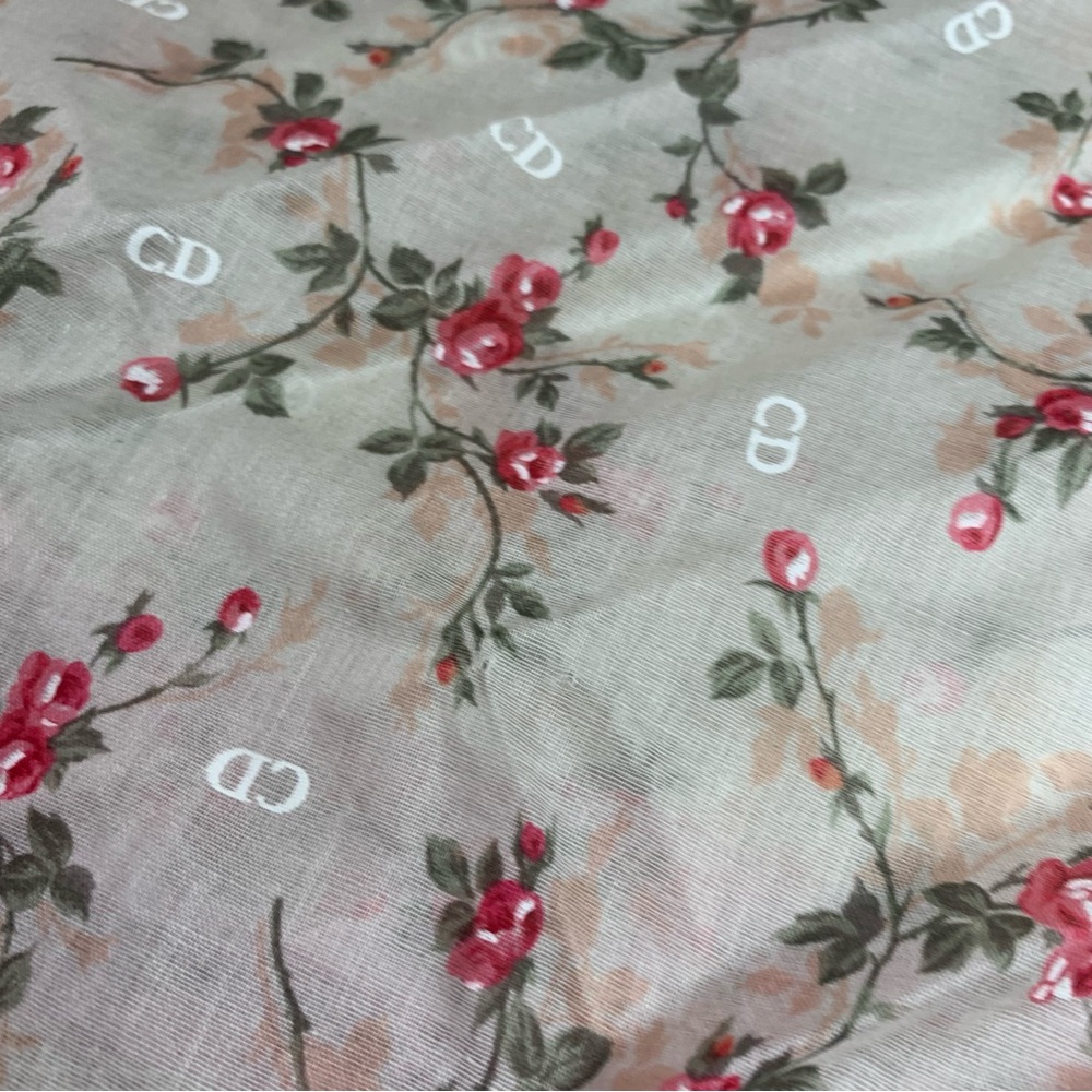 Dior Pink and Cream Floral Scarf - Picture 7 of 11